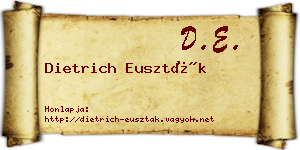 Dietrich Euszták névjegykártya